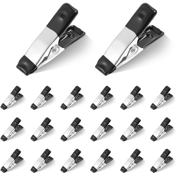 20 Pcs Small Clamps Garden Mini Spring Clamp Heavy Duty for Crafts Backdrop Warm House Metal Clips 3/4 Inch Jaw Opening for Woodworking Photography Home Decoration or Industrial Production, Black