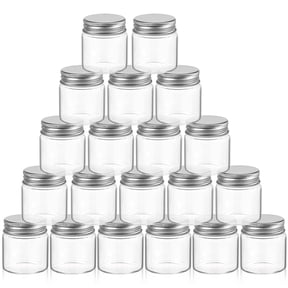 RENACLIPY Set of 20 Small Glass Jars with Lids 50ml Storage Containers for Kitchen