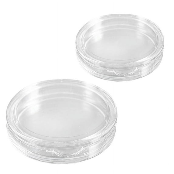 20 Pcs Small Round Transparent Plastic Coin Box 20mm & 24mm