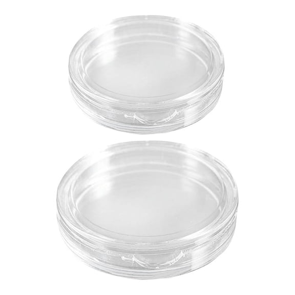 20 Pcs Small Round Transparent Plastic Coin Box 33mm & 38mm