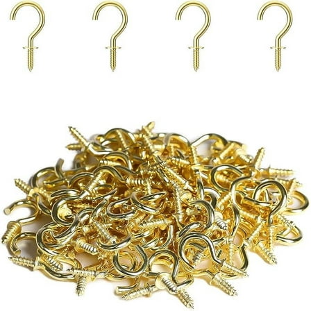 20 Pcs Small Screw Hooks, 1/2 Inch Mini Screw in Jewelry Hooks Tiny Metal Screw Wood Ceiling Wall Hooks for Jewelries Crafts Keys Caps Plants String Lights Wreaths