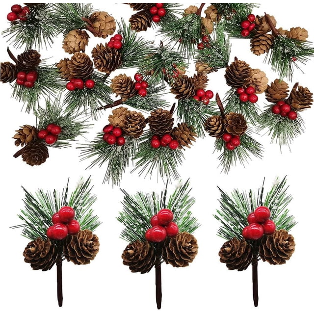 6 PCS Large Artificial Pine Needles Branches-Christmas Fake Greenery