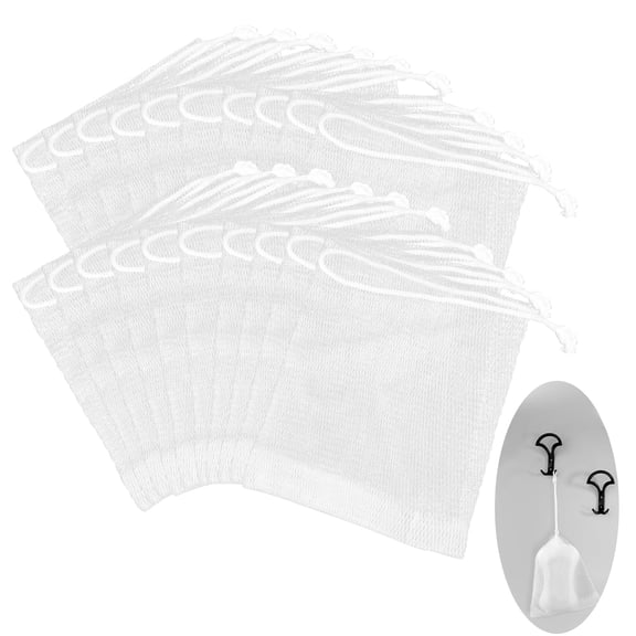 20 Pcs Soap Bag, Soap Bag Soft for Shower, Soap Pouch Saver with Drawstring, Hangable Soap Bags for Soap Bars Mesh Soap Bag for Foaming Drying Body Facial Cleaning Tool for Bath and Shower