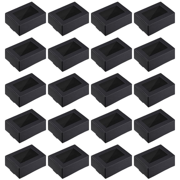20 Pcs Soap Boxes for Homemade Packaging, Mini Paper Treat Boxes with Window for Bakery Candy Soap Making Jewelry Gift Packaging