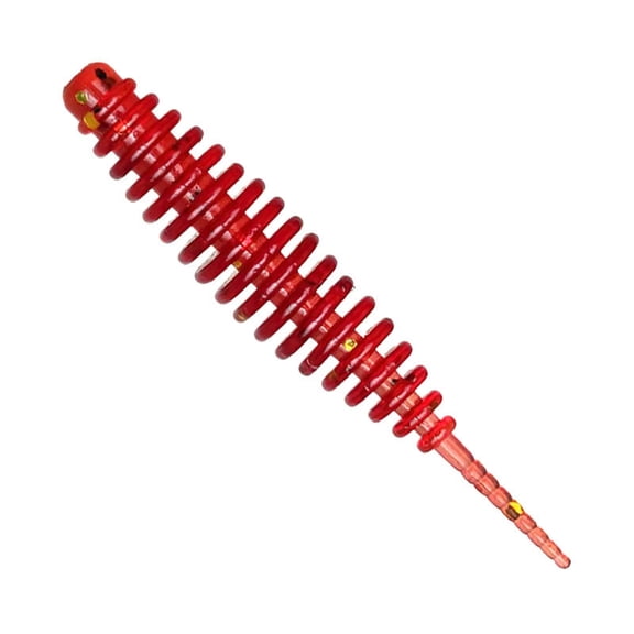 20 Pcs Soft Worm Fishing Lure Screw Needle Tail Threaded Sinking Bait,Lifelike Imitation Swimbait for Bass Trout Mandarin Fish Angling Tackle Red