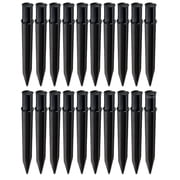 20 Pcs Solar Torch Light Stakes, 8.1 in / 20.7 cm Garden Ground Plastic Spikes, RoHS Certification, Round Pole Stakes, Corrosion-Resistant Plug Connector for Outdoor Flame Lights