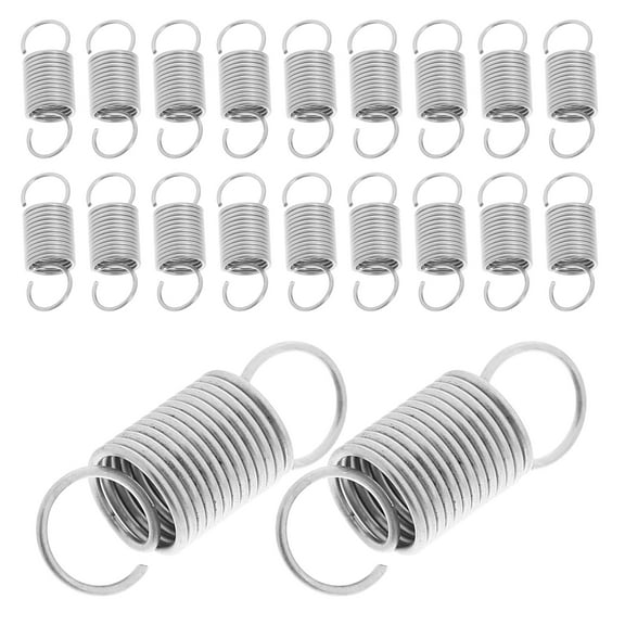 20 Pcs Spring Stainless Steel Tension Springs Wire Ladle Curtain Rod Silver