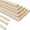 20 Pcs Square Wooden Dowel Rods Wood Dowels for Crafting, 1/2" x 12