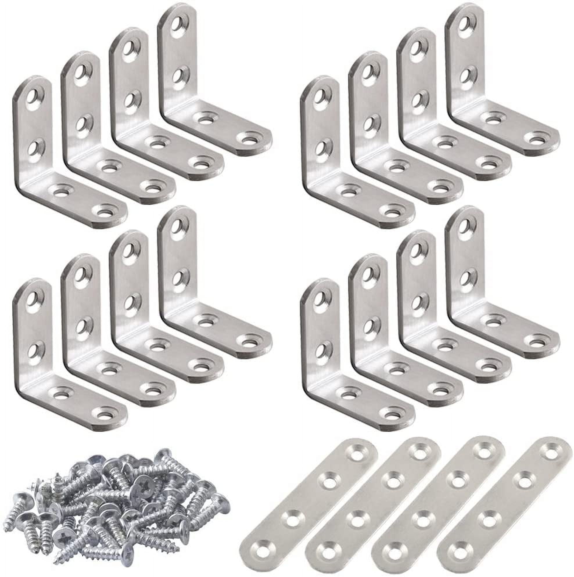 20 Pcs Stainless Steel Corner Braces,16 Pcs 40 x 40mm 90 Degree Right ...