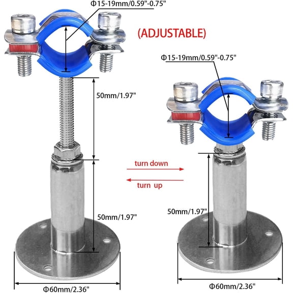 20 Pcs Stainless Steel Double Rope Clamps Heavy Duty Double Clips Loop End Clip Fits 3/8 Inch to 1/2 Inch Twisted or Braided Ropes