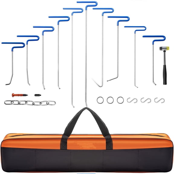 Rods Dent Removal Kit, 20 Pcs Paintless Dent Repair Rods, Stainless Steel Dent Rods, Whale Tail Dent Repair Tools, Professional Hail Dent Removal Tool For Minor Dents, Door Dings And Hail Damage