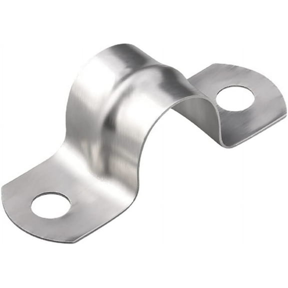 20 Pcs Stainless Steel Pipe Clips Two Hole Tube Strap Clamps U Bracket Clamps Metal Conduit Clips Cable U Brackets M35