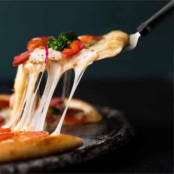 20 Pcs Stainless Steel Pizza Spatula Bulk Pie Server Non Slip Easy Grip Baking Triangular Spade Plastic Handle Shovel for Desserts