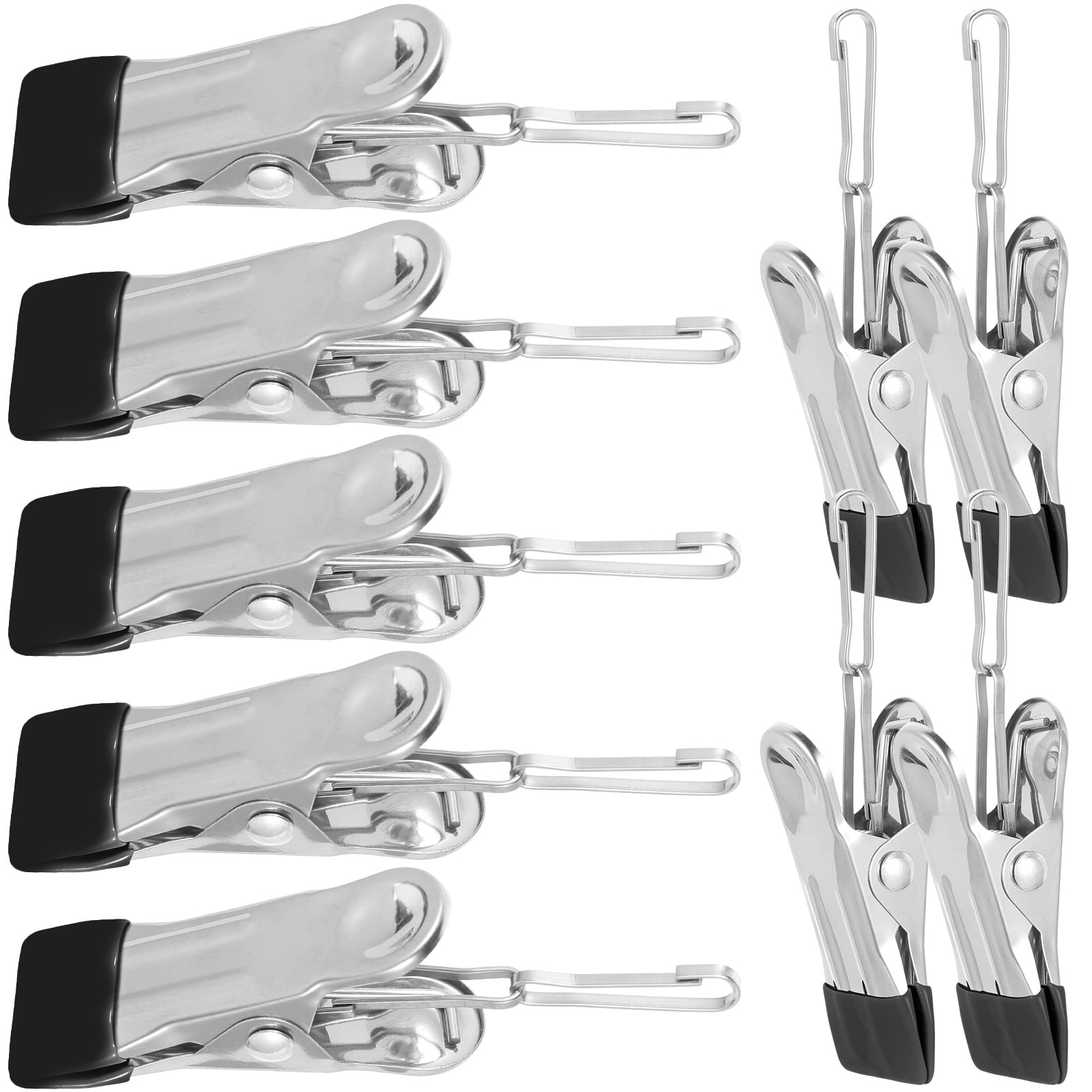 20 Pcs Stainless Steel Pvc Hanging Hooks for Clothes Hanger Clothespin