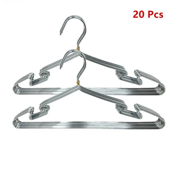 20 Pcs of Stainless Steel Wire Coat Hangers, Strong Heavy Duty Hangers for Clothing, Coats, Shirts, Jackets, Suits, Garments, Lingerie, Dresses, Pants, Jerseys