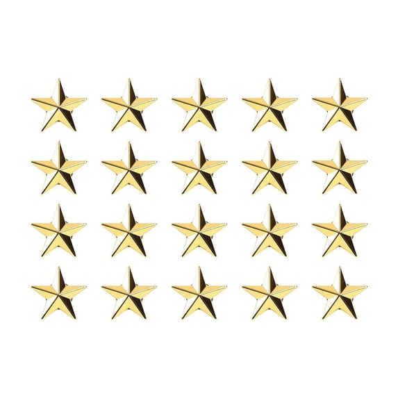 20 Pcs Star Badge Lapel Pin For 4th Of July Memorial Day Veterans Independence Day Celebration Labor Party Costume Decoration Five-Pointed Star Lapel Pin Collar Pins Gold Star Pin Gold Lapel Pin 0.6"