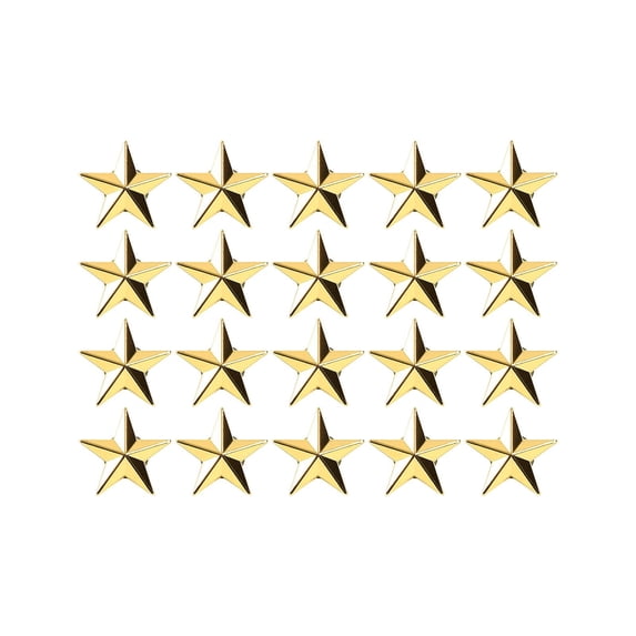 20 Pcs Star Badge Lapel Pin For 4th Of July Memorial Day Veterans Independence Day Celebration Labor Party Costume Decoration Five-Pointed Star Lapel Pin Collar Pins Gold Star Pin Gold Lapel Pin 0.8"