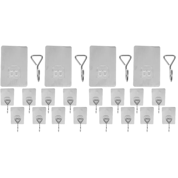 20 Pcs Sticky Hooks for Kitchen and Bathroom 10-pack Adhesive Heavy Duty Hanging Large under Cabinet Small Wall