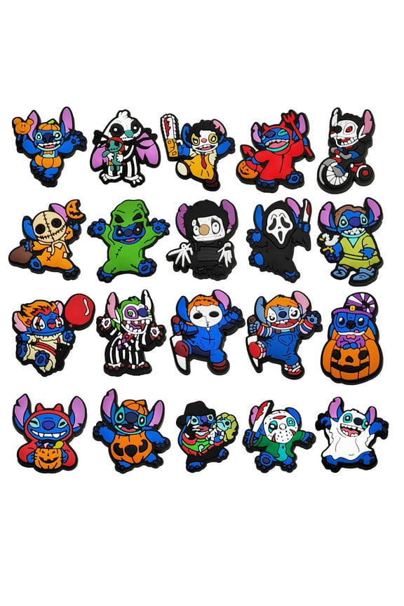 20 Pcs Stitch Shoe Charms for Clog Sandals, Cute Shoes Decoration Charms for Teen Adults
