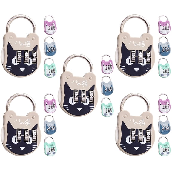 FENGGUIQU 20 Pcs Mini re Digital Padlock Password Reset Security Lock Home Travel School Gym Use