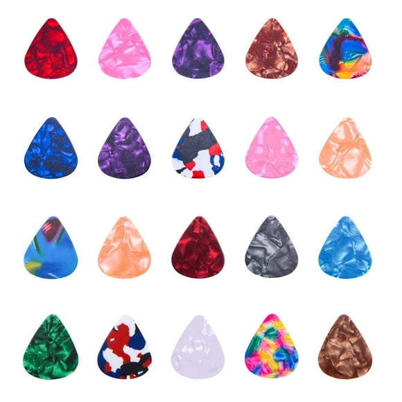 20 Pcs Stylish Celluloid Guitar Picks Plectrums for Guitar Bass Ukulele Assorted Colors