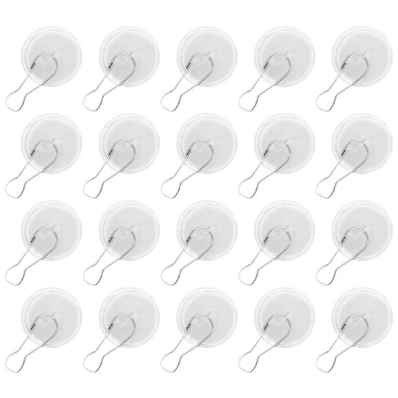 KALLORY Clear Ceiling Hooks 20-Pack, 1.2 x 1.2 Inch, Transparent Hooks for Hanging Decorations and Lights