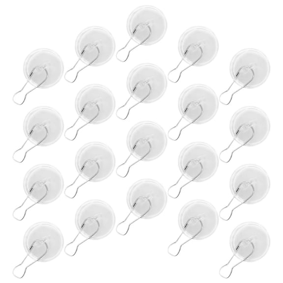 FENGGUIQU No Drill Ceiling Hooks Stainless Steel and Plastic, 20 Pcs for Hanging Plants, Wind Chimes, and Home Decor