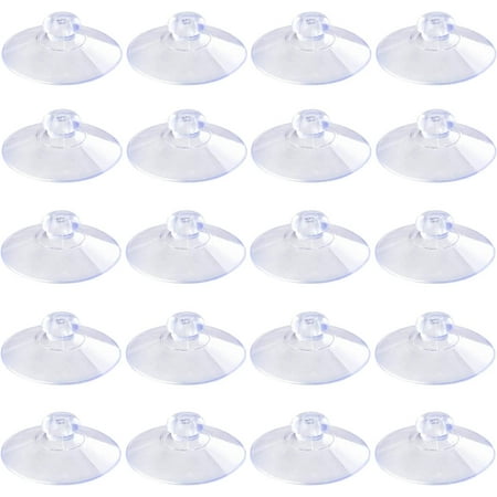 20 Pcs Suction Cups 1.8 Inch Clear Plastic Suction Pads for Home Organization and Decoration Strong Adhesive Sucker Holders for Kitchen Bathroom Window and Glass Door