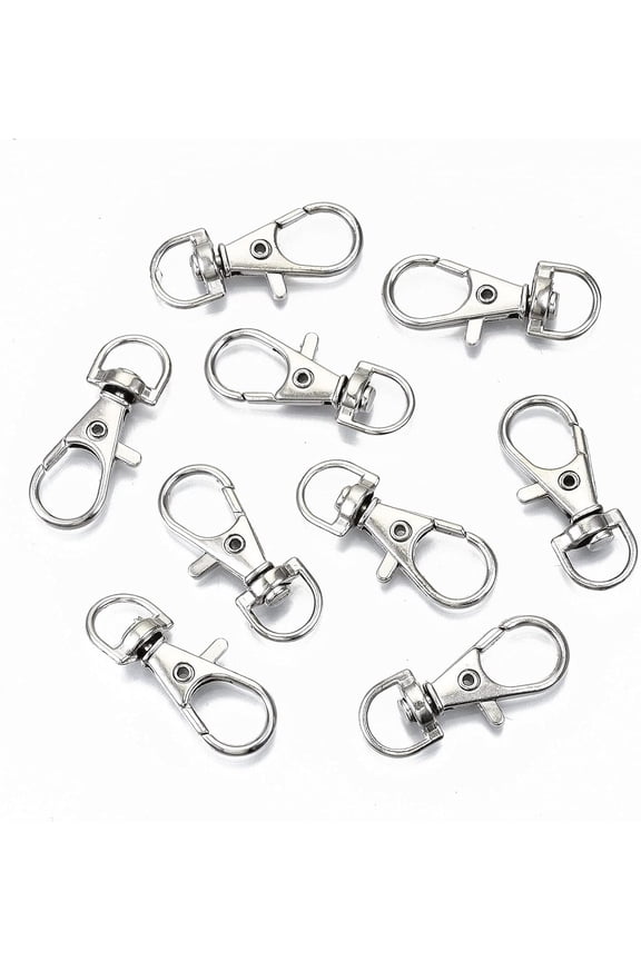 20 Pcs Swivel Lobster Claw Clasps Alloy Swivel Snap Hook Trigger Snap Buckle Slide Buckles for DIY Crafts Keychains Clip Lanyard Car Keys Zipper Pulls Handbag Charms Wallets 35x15x5mm Hole: 5.5x9mm