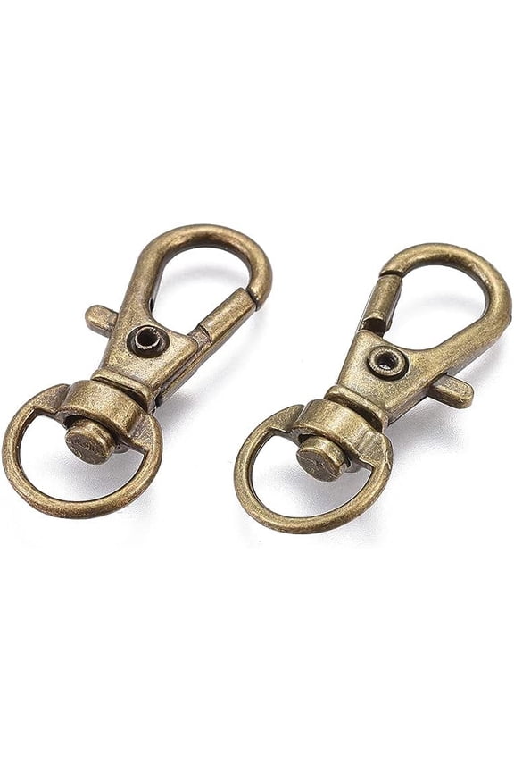 20 Pcs Swivel Lobster Claw Clasps Alloy Swivel Snap Hook Trigger Snap Buckle Slide Buckles for DIY Crafts Keychains Clip Lanyard Car Keys Zipper Pulls Handbag Charms Wallets 30.5x11x6mm Hole: 5x9mm
