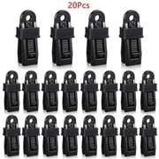 WYZCTTD 20 Pcs Tarp Clip Crocodile Mouth Multipurpose Secures Clamp for Outdoor Tent Awning Banner Black