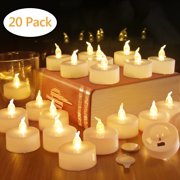 20 Pcs Tea Lights Flameless Candles LED TeaLight Fake Candles Battery Operated for Valentine Day Christmas Wedding Party Decorations