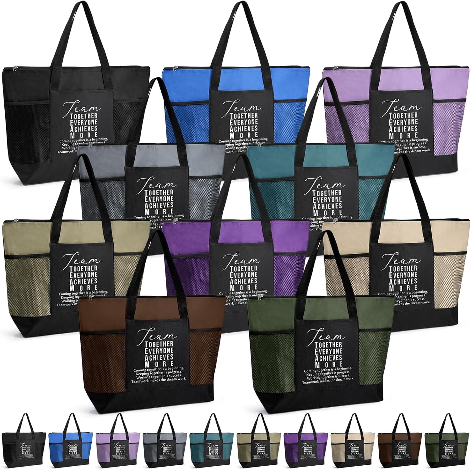 20 Pack Team Appreciation Tote Bags - Inspirational Quote Gift Bags For Coworkers, Nurses, Teachers, Bulk Thank You Gifts