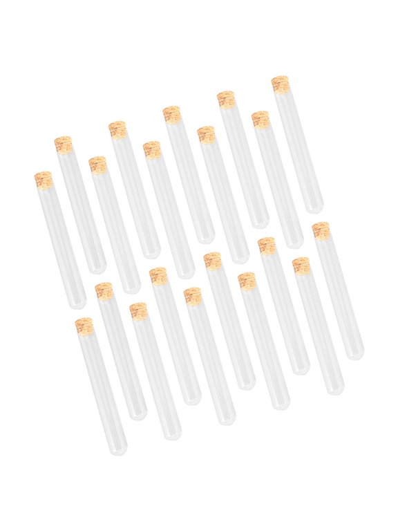Clear Round Bottom Glass Test Tubes with Tightly Fitting Corks 20Pcs