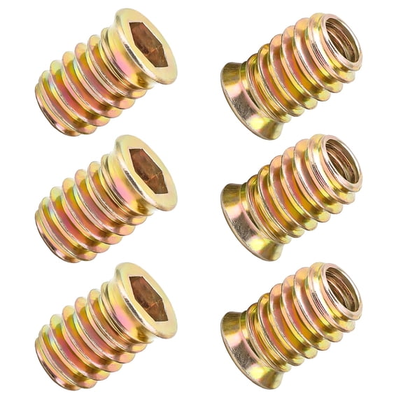 20 Pcs Threaded Insert, Hex Drive Threaded Inserts for Wood, Furniture Nuts, Hex Socket Drive M6x12mm, Wood Inserts