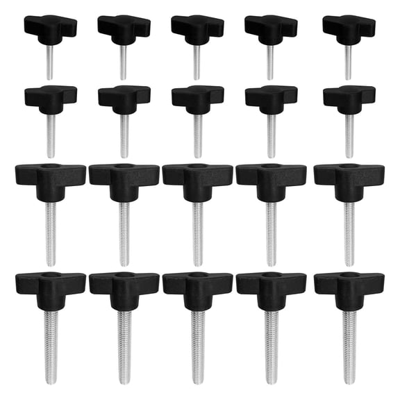 20 Pcs Thumb Screw, M4 M5 M6 M8 Thread Thumbscrew Adjustable Tee Wing Knob Bolt Screws Kit for Remove Hand Tightening Knob Power Supply, Carbon Steel