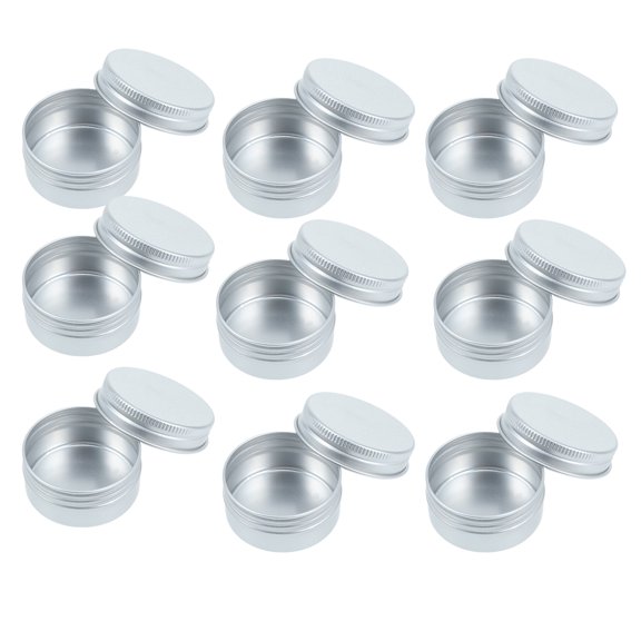 MERRYHAPY 20Pcs Plated Silver Aluminum Cosmetic Jars Travel Cream Pots with Screw Lid Durable Light Storage