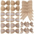 thumbnail image 1 of 20 Pcs Christmas Bow Pendants DIY Craft Bows Natural Hessian Bows Ornaments for Crafting Projects, 1 of 8