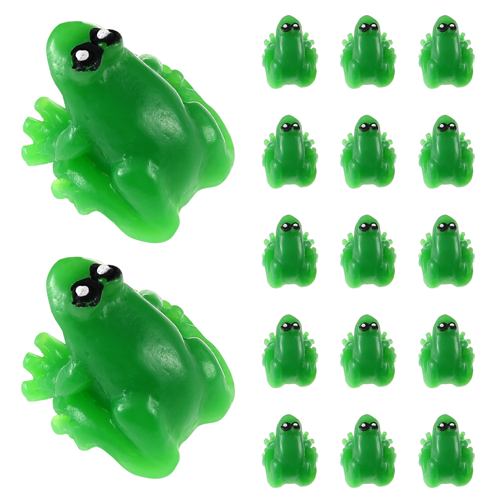 20 Pcs Resin Frog Mini Frogs Figurines Dollhouse Toy Animals Green ...