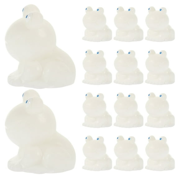 GOOHOCHY Frog Resin Ornaments Miniature Frog Statues White 20Pcs 0.7In