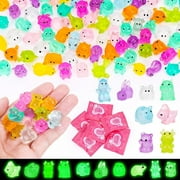 20 Pcs Tiny Resin Animals to Hide ,Mini Resin Animals Bulk Mini Ducks Tiny Frogs Pandas Small Rabbits Glow in The Dark For Miniature Garden Accessories Micro Landscape Aquarium Potted Decoration