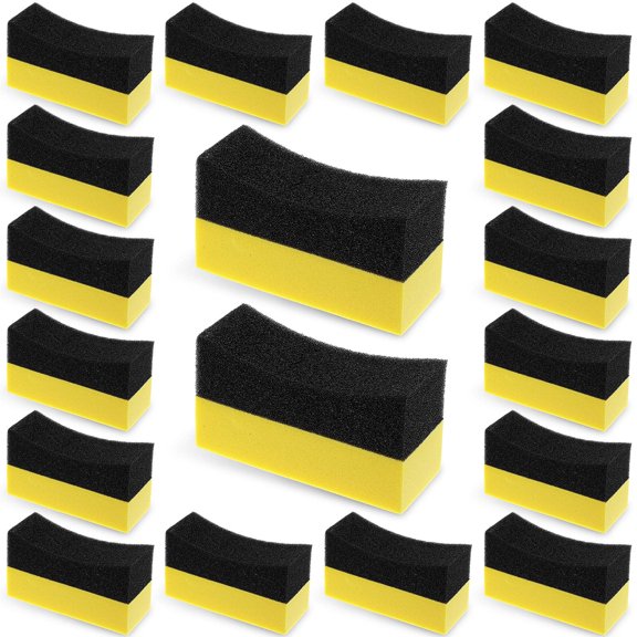 20 Pcs Tire Applicator Dressing Shine Sponge, Tire Dressing Applicator Pads, Color Polishing Sponge for Car Glass, Painted Steel & Porcelain
