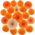 thumbnail image 1 of 20 Pcs Tissue Paper Pompoms, Paper Fans Fans and Honeycomb Balls Decorative Paper Kit for Birthday Wedding Baby Shower Parties Home Decorations - Orange, 1 of 7