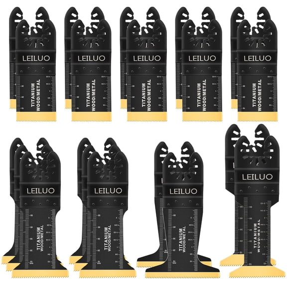 20 Pcs Titanium Multitool Blades Kit Extra-Long & Wide Oscillating Saw Blades with Storage Bag Universal Oscillating Tool Accessories for Wood Nails Drywall Fits DeWalt Makita and More