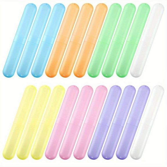 20 Pcs Toothbrush Storage Box Travel Toothbrush Box Holder Portable Toothbrush Storage Box 7 Colors Toothpaste Box Protective Cover High-quality Material Durable and Wear-resistant Suitable for Travel