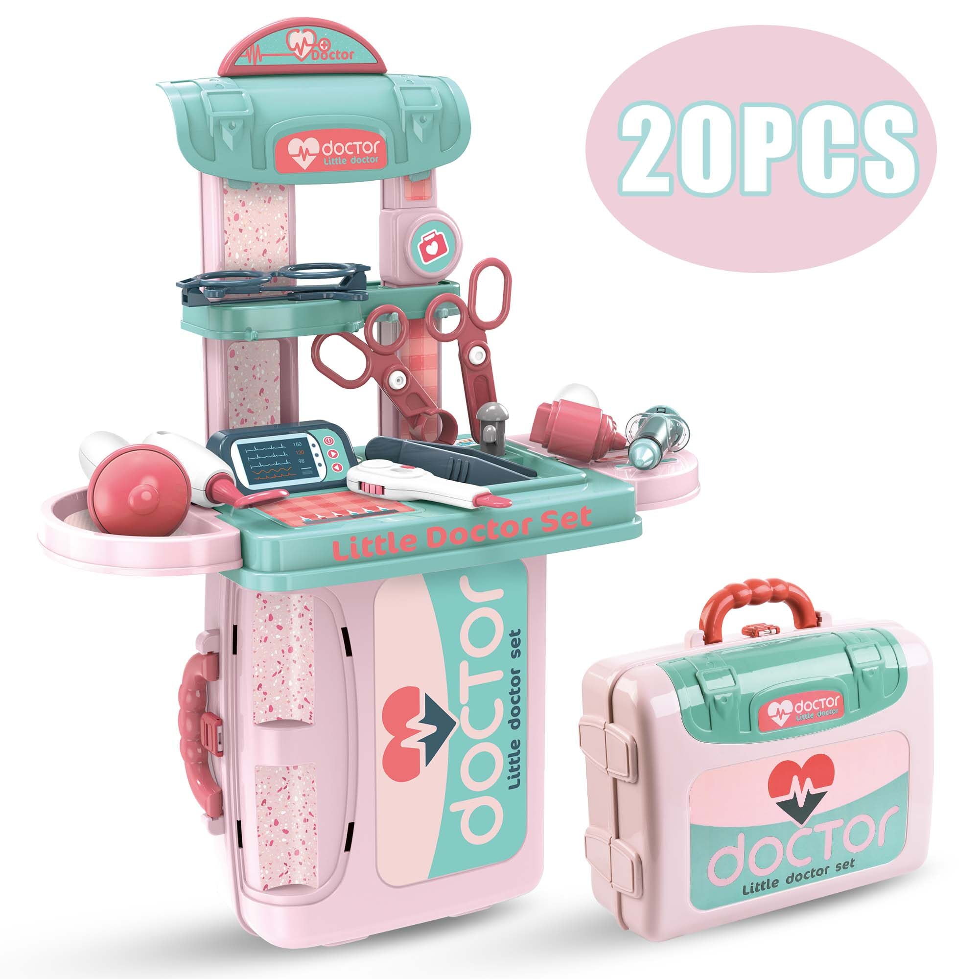 20 Pcs Toy Medical Kit for Kids Play Doctor Kit Kid Toy Set Playing Tool Set Medical Playing Kit with Portable Storage Case