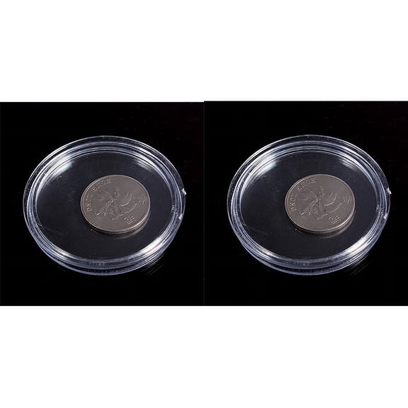 20 Pcs Transparent Plastic Small Round Box Coin Box, 10 Pcs 18mm & 10 Pcs 22Mm