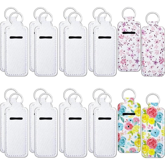 20 Pcs Travel Keyring Holder, Neoprene Lipstick Keychain, Bulk Blank Portable Protective Cases, unique jewelry Fashion Accessories for Creative DIY Designs Crafts, Hanging Decorations, Festival Gifts