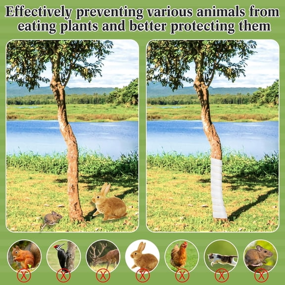 20 Pcs Tree Wraps Plastic Spiral Trunk Wrap Bark Tube Protectors to Protect Bark Tree Saplings from Deer Cats Rodents Rabbit Mowers (White)