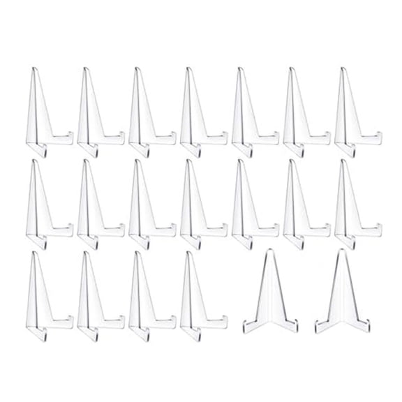 20 Pcs Triangle Acrylic Easel Stands for Display Mini Picture Frame Stand Plate Holders Photo Holder